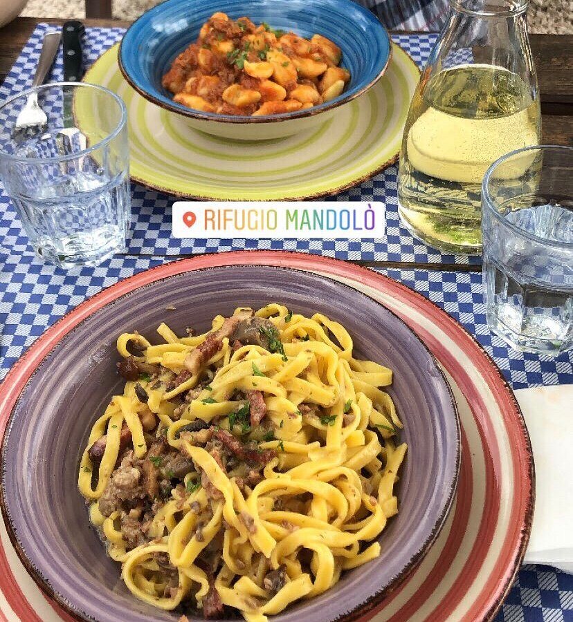 Primo piatto della cucina del Rifugio Mandolò